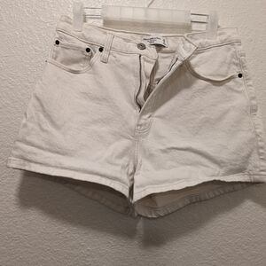 Abercrombie & Fitch Womens Ivory High Rise Mom Curve Love Shorts 29/8